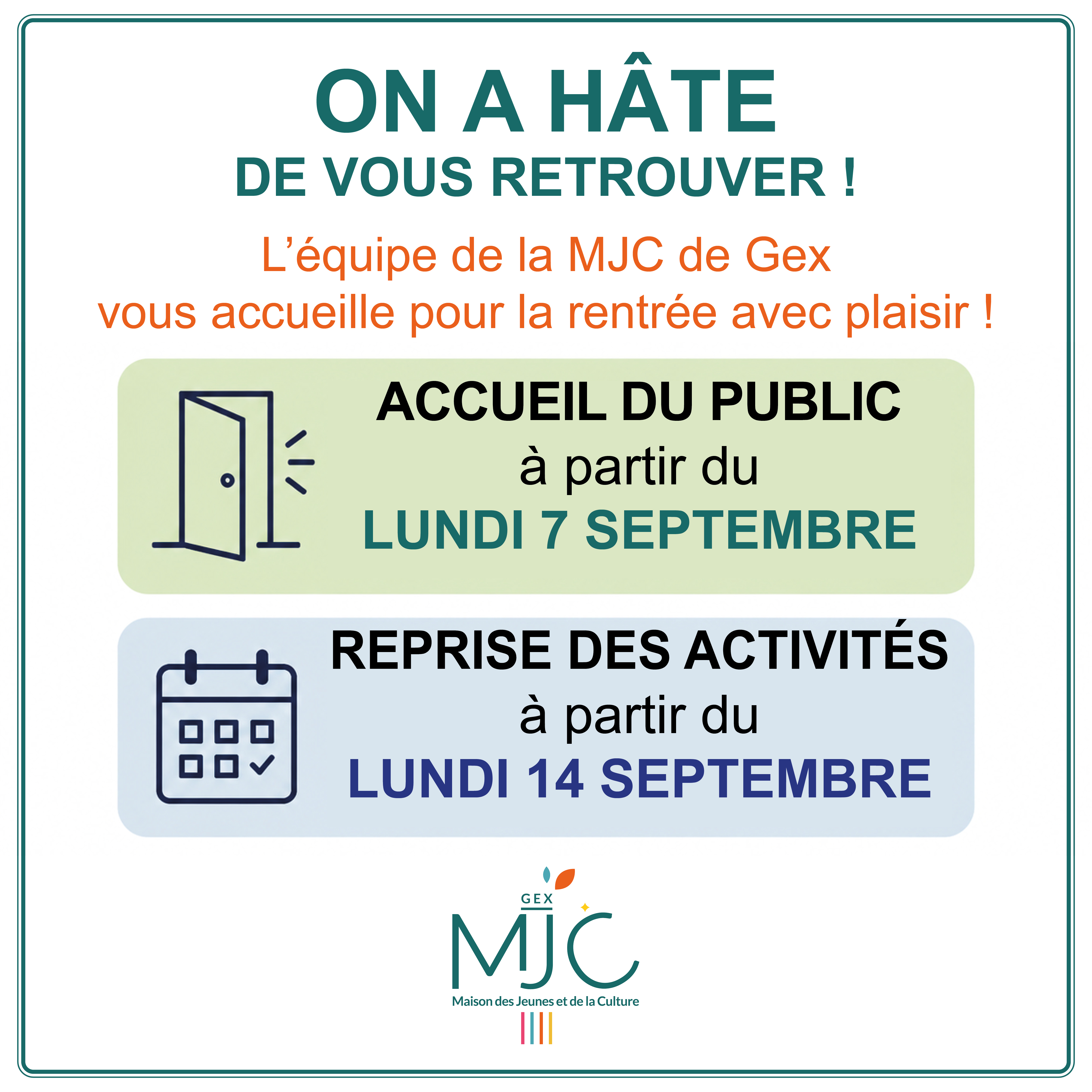 Rentrée 2026-2027 le lundi 14 septembre